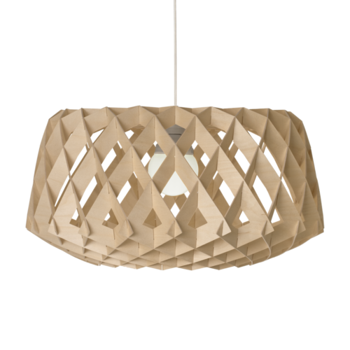 Loftslampe i flettet træ
